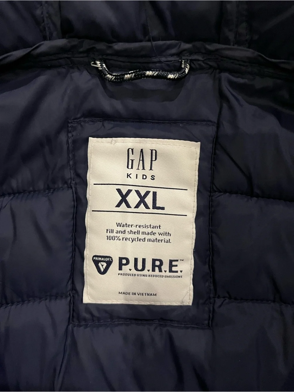 GAP Navy Quilted Hooded Puffer